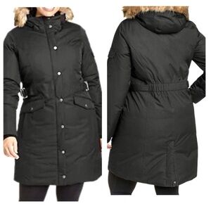 Eddie Bauer Women's Black Hooded Puffer Coat